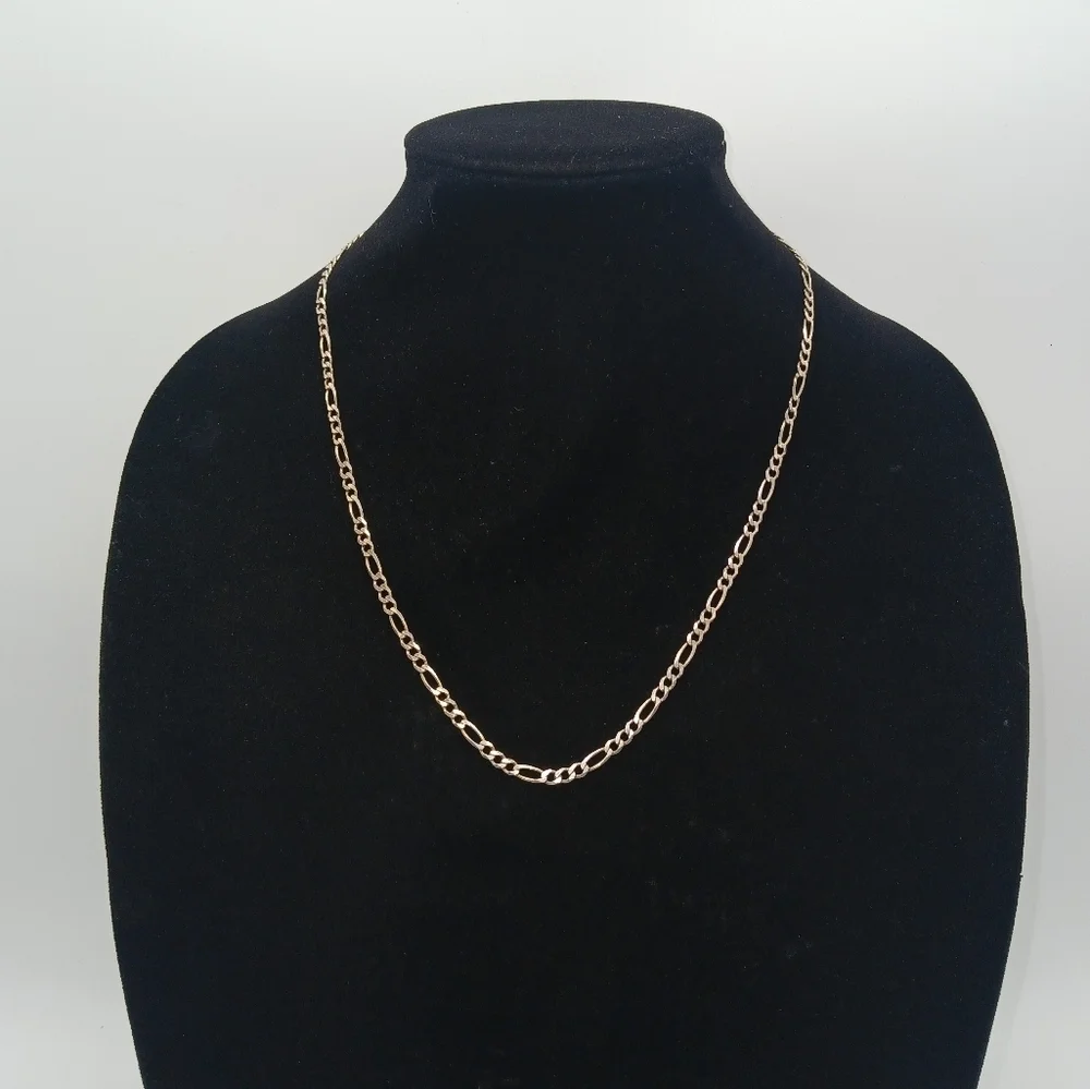 Sterling Silver Figaro Necklace 11" 3.9mm 11.79 grams - Picture 1 of 3